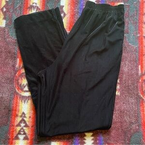 Y2K Alfred Dunner Black Velvet High Rise Pants! Size 10. Pockets! Poly/Spandex.